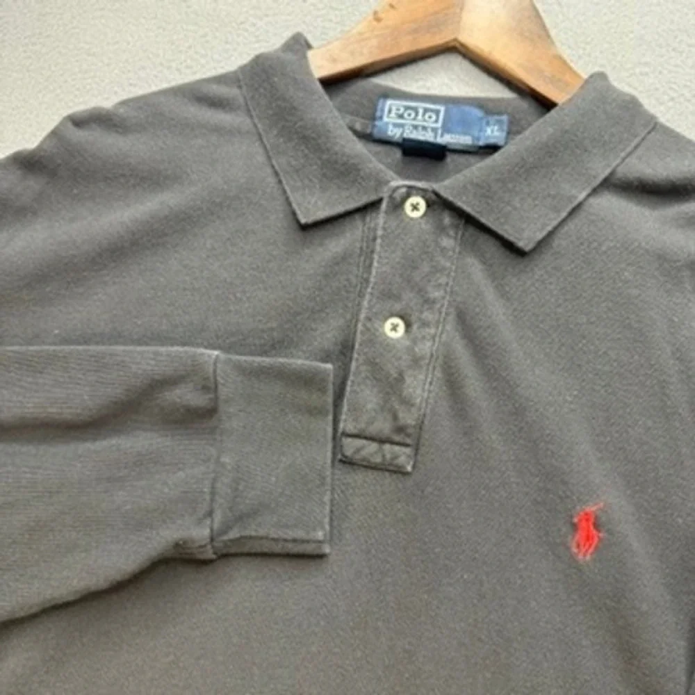 Polo Ralph Lauren Polo Shirt Long Sleeve Classic XL Black Red Pony Logo Cotton